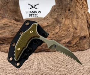 Microtech amp Bastinelli Bee Marfione Select Apocalyptic Full Serrated w Antique Bronze Handles amp Bro
