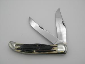 Queen Cutlery Co. #39 Two Blade Folding Hunter in Winterbottom Bone: 5 1/4” closed; 1961