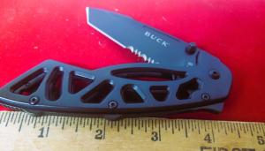 BUCK 4-12quot LINER LOCK 870 BONES KNIFE PART SERRATED PRE OWNED MINT FROM SHOE BOX STORAGE