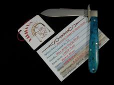Tuna Valley Cutlery Blue Arctic Curly Birch Mountain Cougar Swing Guard Knife 1 of 11 COA Made USA