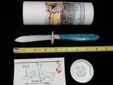 Tuna Valley Cutlery Blue Arctic Curly Birch Mountain Cougar Swing Guard Knife 1 of 11 COA Made USA