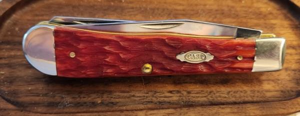New 2026 Case Dark Red Bone Peach Seed Jig Carbon Steel Trapper with Clip 6254C New 2026 Case Dark Red Bone Peach Seed Jig Carbon Steel Trapper with Clip 6254C