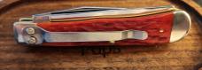 New 2026 Case Dark Red Bone Peach Seed Jig Carbon Steel Trapper with Clip 6254C