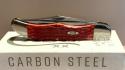 2022 CASEXX DARK RED BONE PEACH SEED JIG FOLDING HUNTER WITH SHEATH IN ORIGANIL BOX