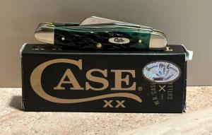 CASE XX KNIVES MEDIUM STOCKMAN GREEN KENTUCKY BLUEGRASS BONE 6318 SS