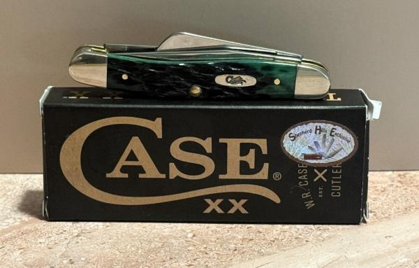 CASE XX KNIVES MEDIUM STOCKMAN GREEN KENTUCKY BLUEGRASS BONE 6318 SS