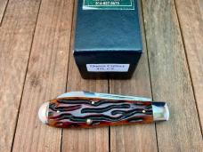 Queen City Cutlery Tear Drop Jack Amber Worm Groove Bone 2001