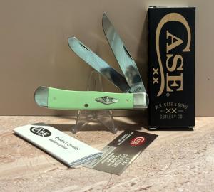 Case XX USA 1998 61549L Green Bone Pocket Worn Copperlock Knife in Box