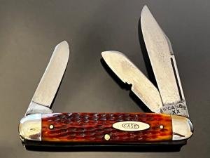Rare Vintage CASE XX 1940~1950 Big Cigar 6394-1/2 Long Pull Red Bone 4-1/2” Beautiful Knife EXCELNT+