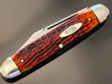 Rare Vintage CASE XX 1940~1950 Big Cigar 6394-1/2 Long Pull Red Bone 4-1/2” Beautiful Knife EXCELNT+