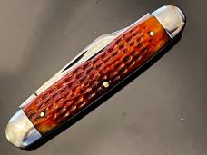 Rare Vintage CASE XX 1940~1950 Big Cigar 6394-1/2 Long Pull Red Bone 4-1/2” Beautiful Knife EXCELNT+