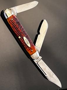 Rare Vintage CASE XX 1940~1950 Big Cigar 6394-1/2 Long Pull Red Bone 4-1/2” Beautiful Knife EXCELNT+