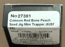 2024 Case xx Crimson Red Bone Peach Seed Jig Mini Trapper New in Box.