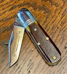 Great Eastern Cutlery #251125SS Watch Pocket Barlow with Clip blade and Antique Yellow Sawcut Bone