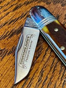 Great Eastern Cutlery #251125SS Watch Pocket Barlow with Clip blade and Antique Yellow Sawcut Bone