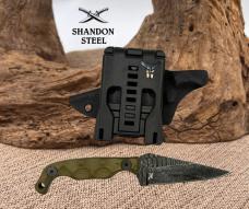 Stroup Knives USA Mini Fixed Knife 3" 1095HC Steel Full Tang Blade OD Green G10