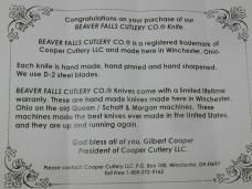 Beaver Falls Cutlery Co Smooth Yellow Camel Bone Jack Knife NIT from Cooper Cutlery Made in USA YSCB