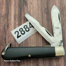 Vintage Camillus Electricians 3.75" Closed Black Delrin Handles CS Folding Pocket Knife Made In USA 