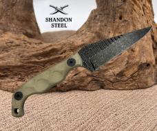 Stroup Knives USA Mini Fixed Knife 3" 1095HC Steel Full Tang Blade Tan G10