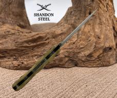 Stroup Knives USA Mini Fixed Knife 3" 1095HC Steel Full Tang Blade Tan G10