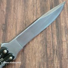 Vintage Bear Mgc Butterfly 4.38" Closed Black Aluminum Handles SS Knife Made In USA 