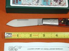 New York Knife Co Red Jigged Bone Barlow Knife By Cooper Cutlery Matteawan M1506-RJB USA Made 