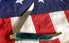 Case xx 1991 Case Classic, One of 95, Large Toothpick (Mdl# 61098 SAB) w/ Greta Blue Bone Handles