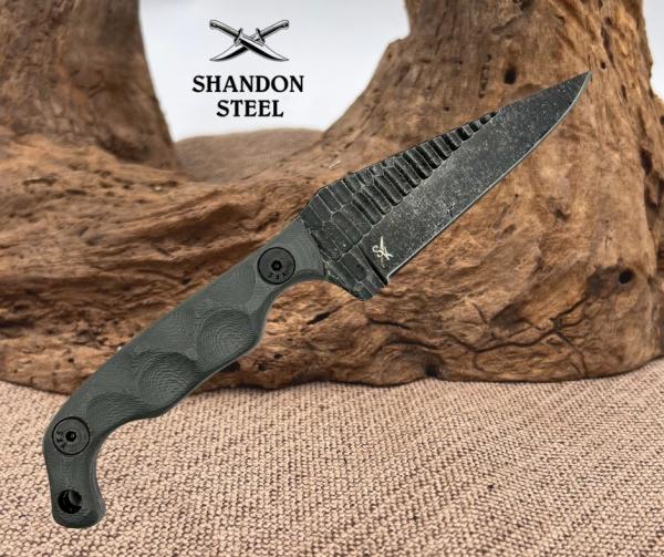 Stroup Knives USA Mini Fixed Knife 3" 1095HC Steel Full Tang Blade Grey G10 Stroup Knives USA Mini Fixed Knife 3" 1095HC Steel Full Tang Blade Grey G10