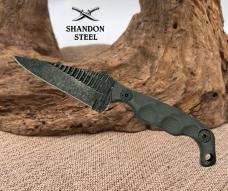 Stroup Knives USA Mini Fixed Knife 3" 1095HC Steel Full Tang Blade Grey G10