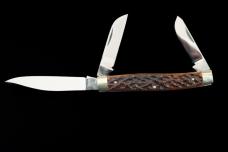 Vintage 1976 PUMA 675 Stock Knife Germany Handmade Stag Pumaster 3 Blade