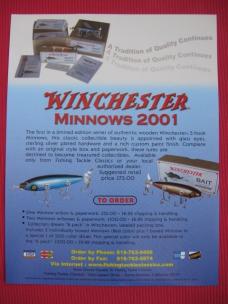 Original WINCHESTER 2001 Glass Eyed 5 Hook Minnow Fishing Lure 6 Pack - Mint!