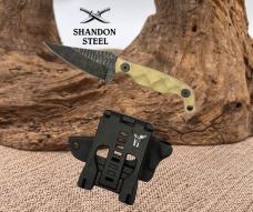 Stroup Knives Mini 1 Fixed Knife 3" 1095HC Steel Full Tang Blade Tan G10