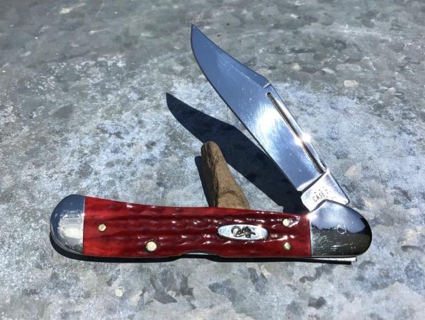 Case XX Mini Copperlock Custom by Tank Fisher Old Red Pocket Worn Dual Action Auto Case XX Mini Copperlock Custom by Tank Fisher Old Red Pocket Worn Dual Action Auto