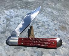 Case XX Mini Copperlock Custom by Tank Fisher Old Red Pocket Worn Dual Action Auto