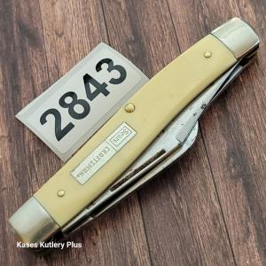 Vintage Sears Craftsman Stockman 4quot Closed Ivory Delrin Handles CS Folding Pocket Knife Made In USA 