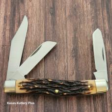 Schrade Uncle Henry 885uh Stockman 3.88" Closed Staglon Handles SS Folding Pocket Knife Made In USA 