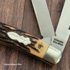 Schrade Uncle Henry 885uh Stockman 3.88" Closed Staglon Handles SS Folding Pocket Knife Made In USA 