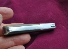 Queen 82 Aluminum Frame Barlow Saw Cut Delrin 3 1/2" Closed Used Tight Very Loud Snap 