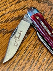 Great Eastern Cutlery "Lil Cowboy" w/Clip-Pen blades and Ruby red Springfield Bone Covers
