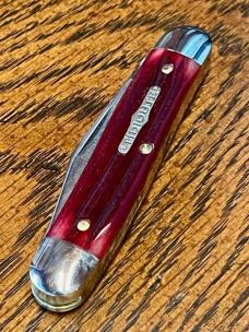 Great Eastern Cutlery "Lil Cowboy" w/Clip-Pen blades and Ruby red Springfield Bone Covers