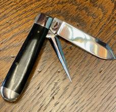 Schatt & Morgan made by Queen Cutlery in 2005 #69 Harness Jack, Spearpoint+Awl with Ebony Covers