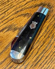 Schatt & Morgan made by Queen Cutlery in 2005 #69 Harness Jack, Spearpoint+Awl with Ebony Covers