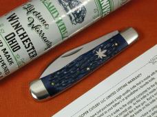 Weed & Co. 2025 Blue Jigged Bone Wharncliffe Trapper Knife NIT from Cooper Cutlery USA W5119-BJB