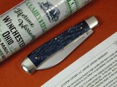 Weed & Co. 2025 Blue Jigged Bone Wharncliffe Trapper Knife NIT from Cooper Cutlery USA W5119-BJB