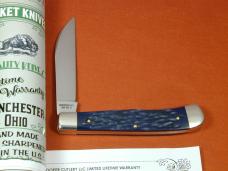 Weed & Co. 2025 Blue Jigged Bone Wharncliffe Trapper Knife NIT from Cooper Cutlery USA W5119-BJB