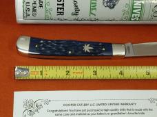 Weed & Co. 2025 Blue Jigged Bone Wharncliffe Trapper Knife NIT from Cooper Cutlery USA W5119-BJB