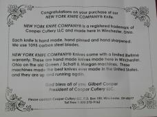 New York Knife Co Red Jigged Bone Barlow Knife By Cooper Cutlery Matteawan M1506-RJB USA Made 