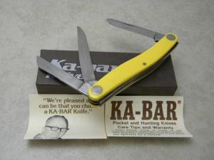 Kabar 1097 USA Yellow Birdseye Rivet Stockman Knife in Box