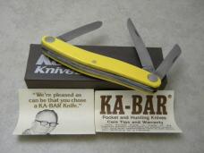 Kabar 1097 USA Yellow Birdseye Rivet Stockman Knife in Box
