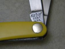 Kabar 1097 USA Yellow Birdseye Rivet Stockman Knife in Box